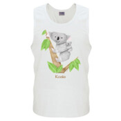 Cuddly Koala with cute Baby Origami - Mens Somerset Singlets