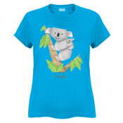 Cuddly Koala with cute Baby Origami - Ladies Fashion Tshirt