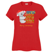 Koala Origami and colorful Christmas Gift boxes - Sportage Ladies Surf Style T Shirt