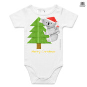 Christmas Origami Koala and cute baby - ASColour Baby Onesie
