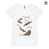 Platypus Christmas Treasure - ASColour Ladies "Bevel" V-Neck Tshirt