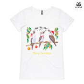 Kookaburras Australian Christmas Carols - ASColour Ladies "Bevel" V-Neck Tshirt