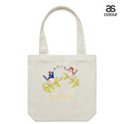Australian Cute Blue Wren Christmas Carols - Canvas Tote Carry Bag