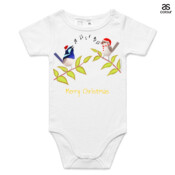 Australian Cute Blue Wren Christmas Carols - ASColour Baby Onesie