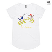 Australian Cute Blue Wren Christmas Carols - ASColour Ladies Mali T Shirt