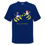 Australian Cute Blue Wren Christmas Carols - Kids Regular Surf Style Tee