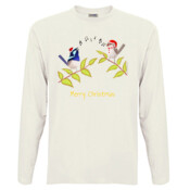 Australian Cute Blue Wren Christmas Carols - Men's 'Sportage Hawkins' Long Sleeve Tee