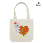 Koala Origami and its Heart gift wrapped for Christmas - Mens Surf Style TShirt - Canvas Tote Carry Bag