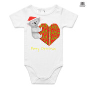 Koala Origami and its Heart gift wrapped for Christmas - Mens Surf Style TShirt - ASColour Baby Onesie