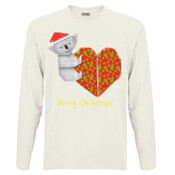 Koala Origami and its Heart gift wrapped for Christmas - Mens Surf Style TShirt - Men's 'Sportage Hawkins' Long Sleeve Tee