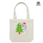Christmas Origami Koala and cute baby - Canvas Tote Carry Bag